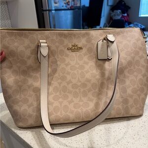 Coach Light Beige Signature Tote